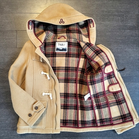 Aritzia TNA Wool Zipped Button Pea Duffle Coat Camel M - Picture 4 of 14